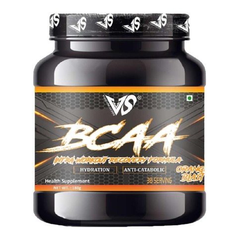 1 - V-SHAPE SUPPS BCAA Intra Workout Recovery Formula,  0.39 lb  30 Servings  Orange Blast 