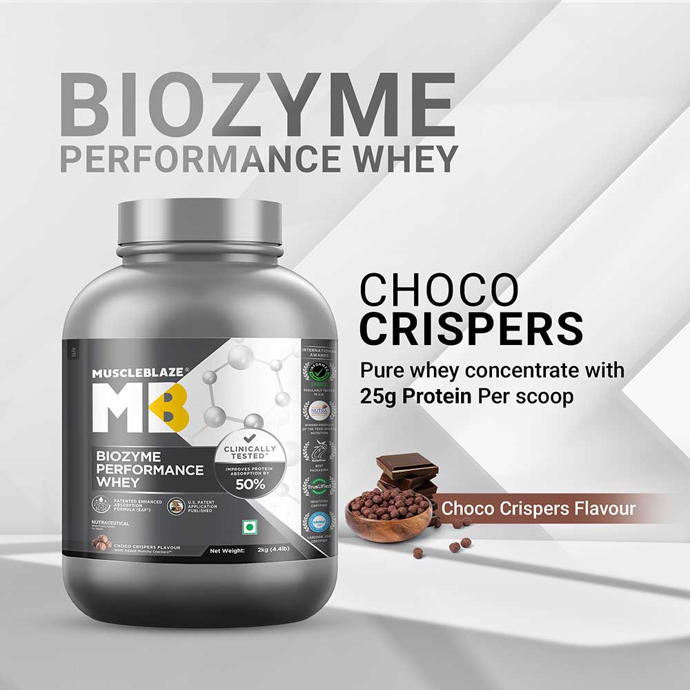 3 - MuscleBlaze Biozyme Performance Whey,  4.4 lb  Choco Crispers