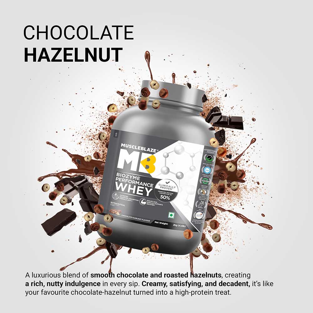 8 - MuscleBlaze Biozyme Performance Whey,  4.4 lb  Chocolate Hazelnut