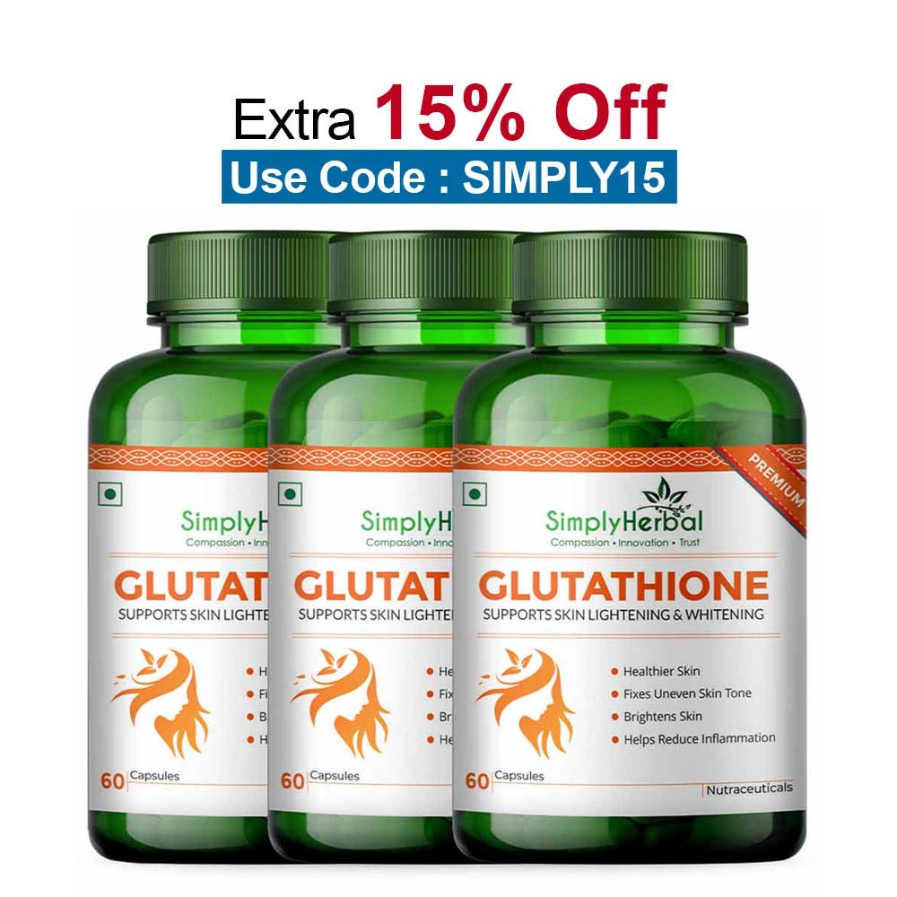 Simply Herbal Glutathione,  Unflavoured (Pack of 3)  60 capsules 