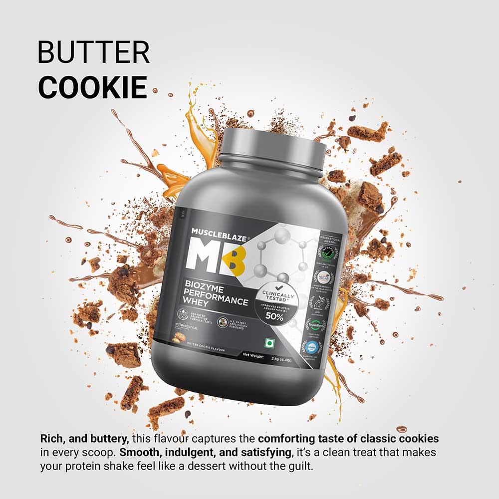 3 - MuscleBlaze Biozyme Performance Whey,  4.4 lb  Butter Cookie
