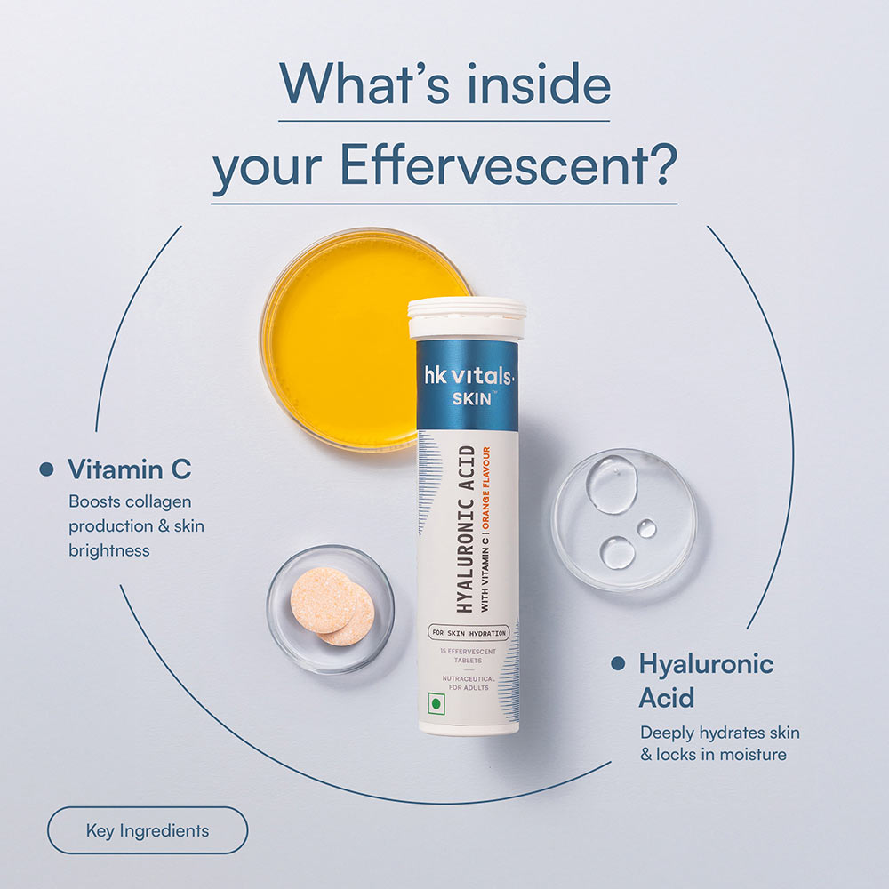 HealthKart HK Vitals Hyaluronic Acid Effervescent, Orange 15 tablet(s)