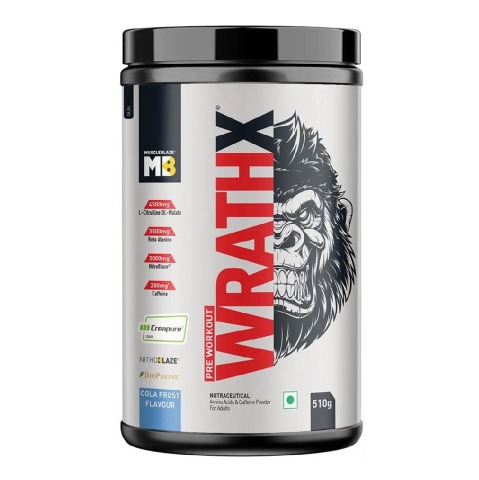 1 - MuscleBlaze Pre Workout WrathX OP, 1.1 lb Voodoo Black