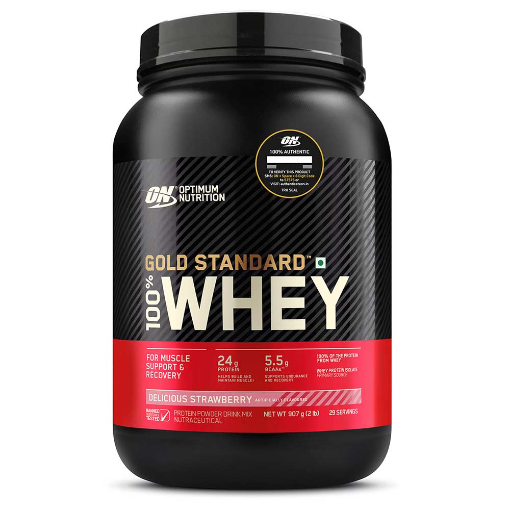 1 - ON (Optimum Nutrition) Gold Standard 100% Whey Protein,  2 lb  Delicious Strawberry 
