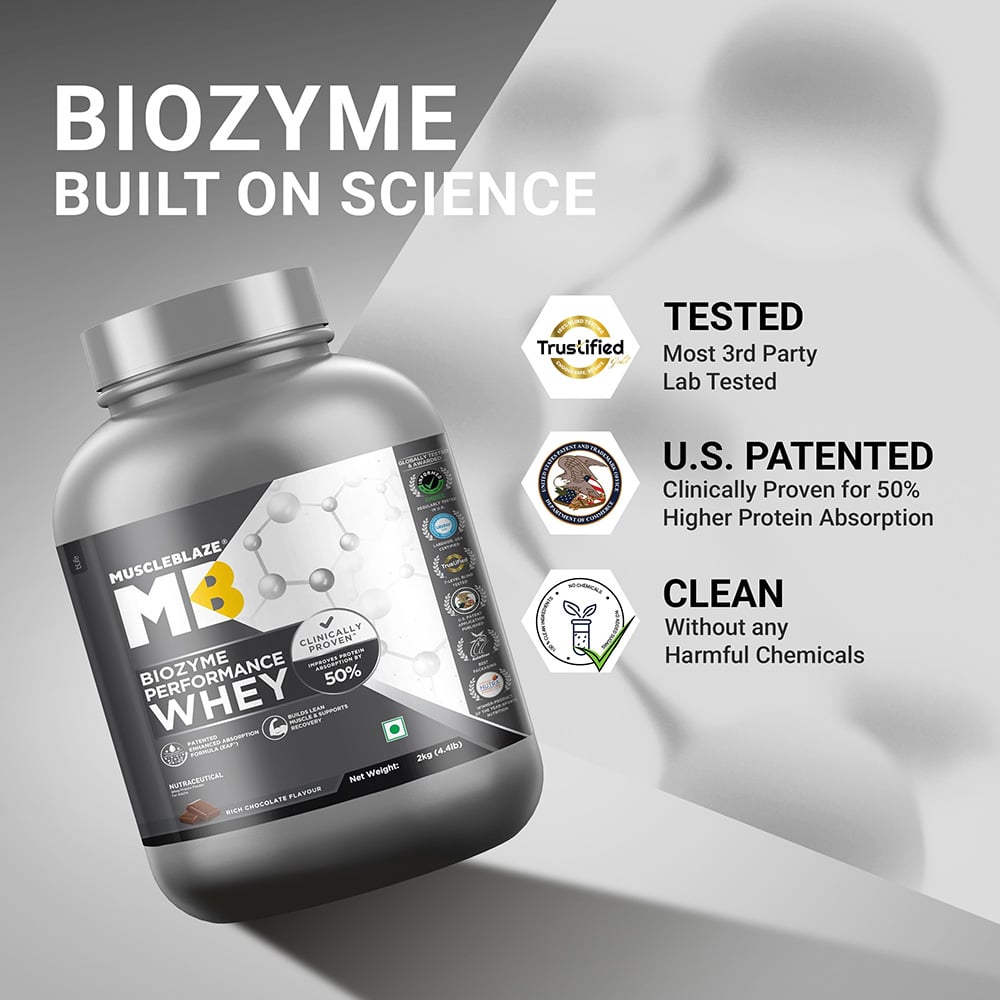 4 - MuscleBlaze Biozyme Performance Whey,  4.4 lb  Rich Chocolate 