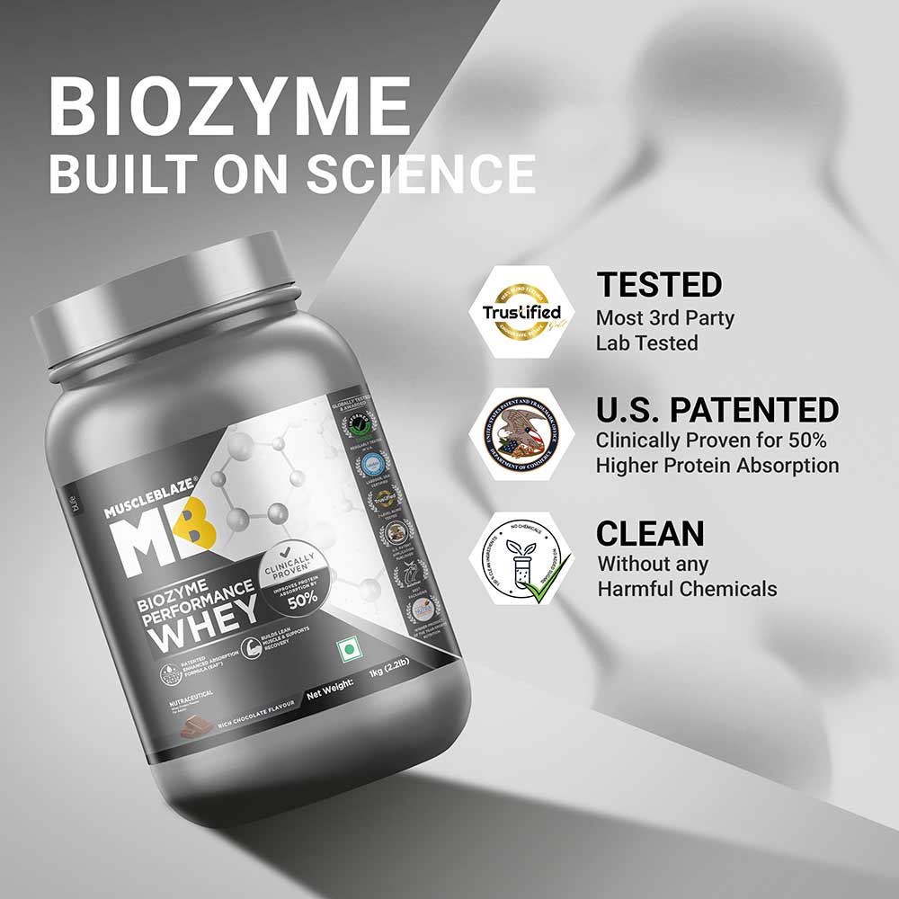 3 - MuscleBlaze Biozyme Performance Whey,  2.2 lb  Rich Chocolate 