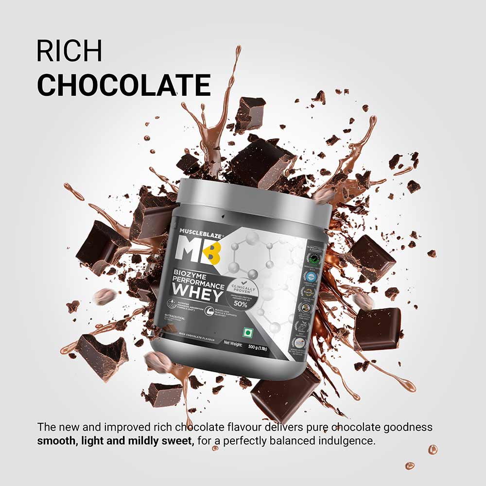 3 - MuscleBlaze Biozyme Performance Whey,  1.1 lb  Rich Chocolate 
