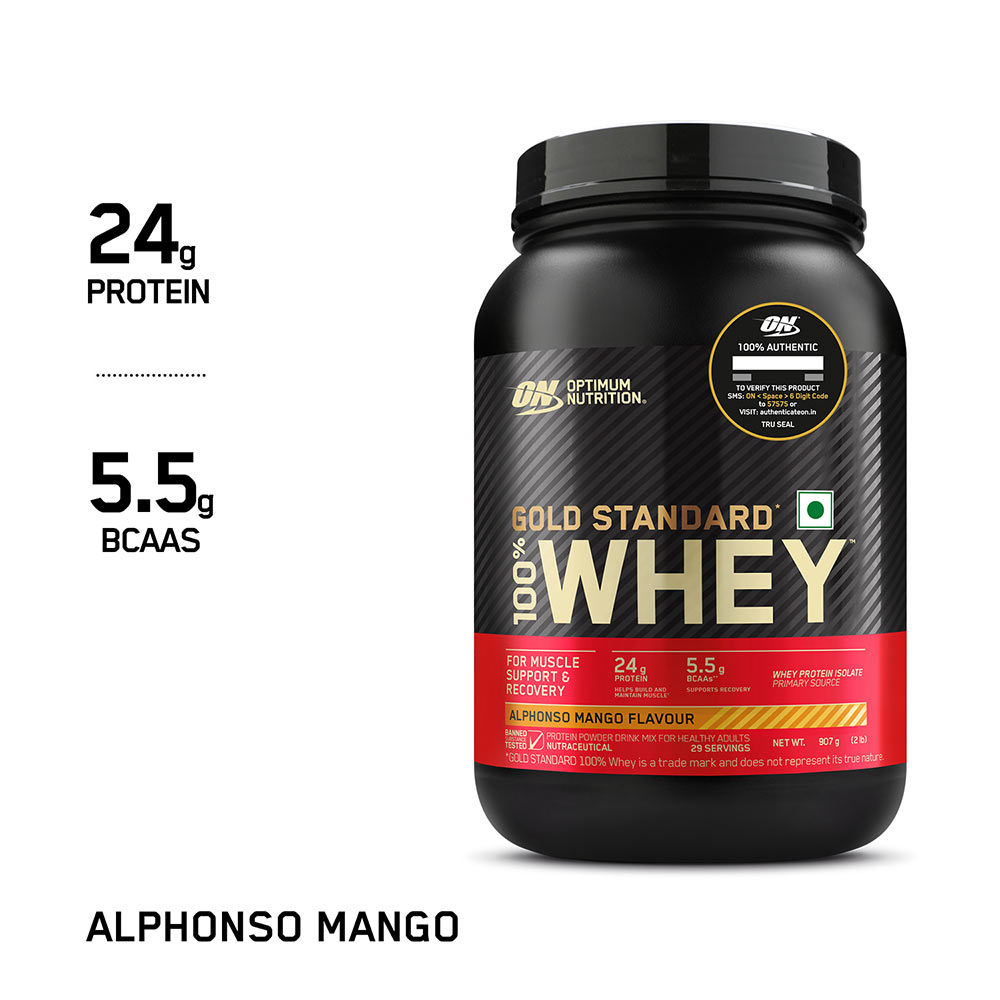 7 - ON (Optimum Nutrition) Gold Standard 100% Whey Protein,  2 lb  Alphonso Mango 
