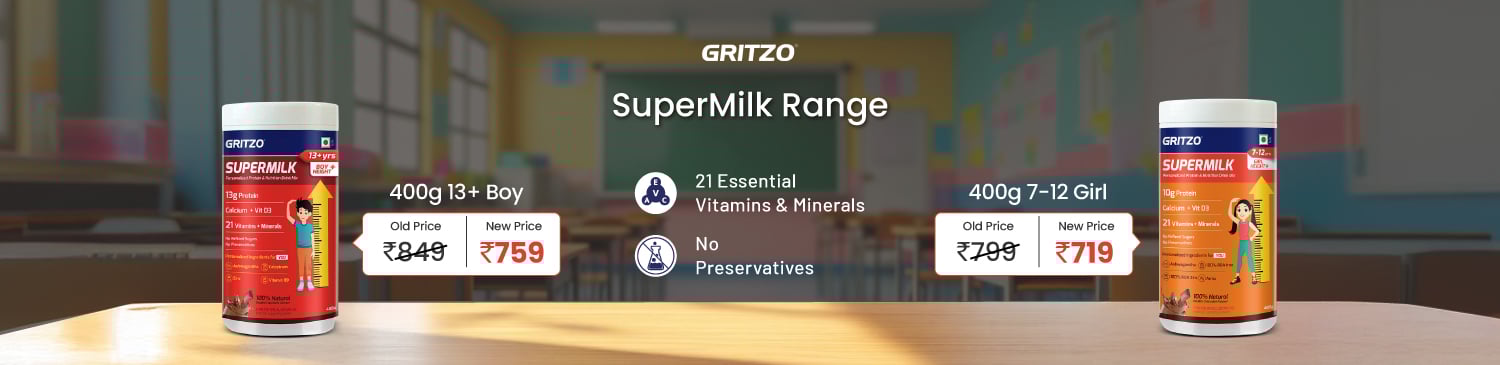 Gritzo Range  | 400g 13+ Boy Offer Price - 759 | 400g 7-12 Girl Offer Price - 719