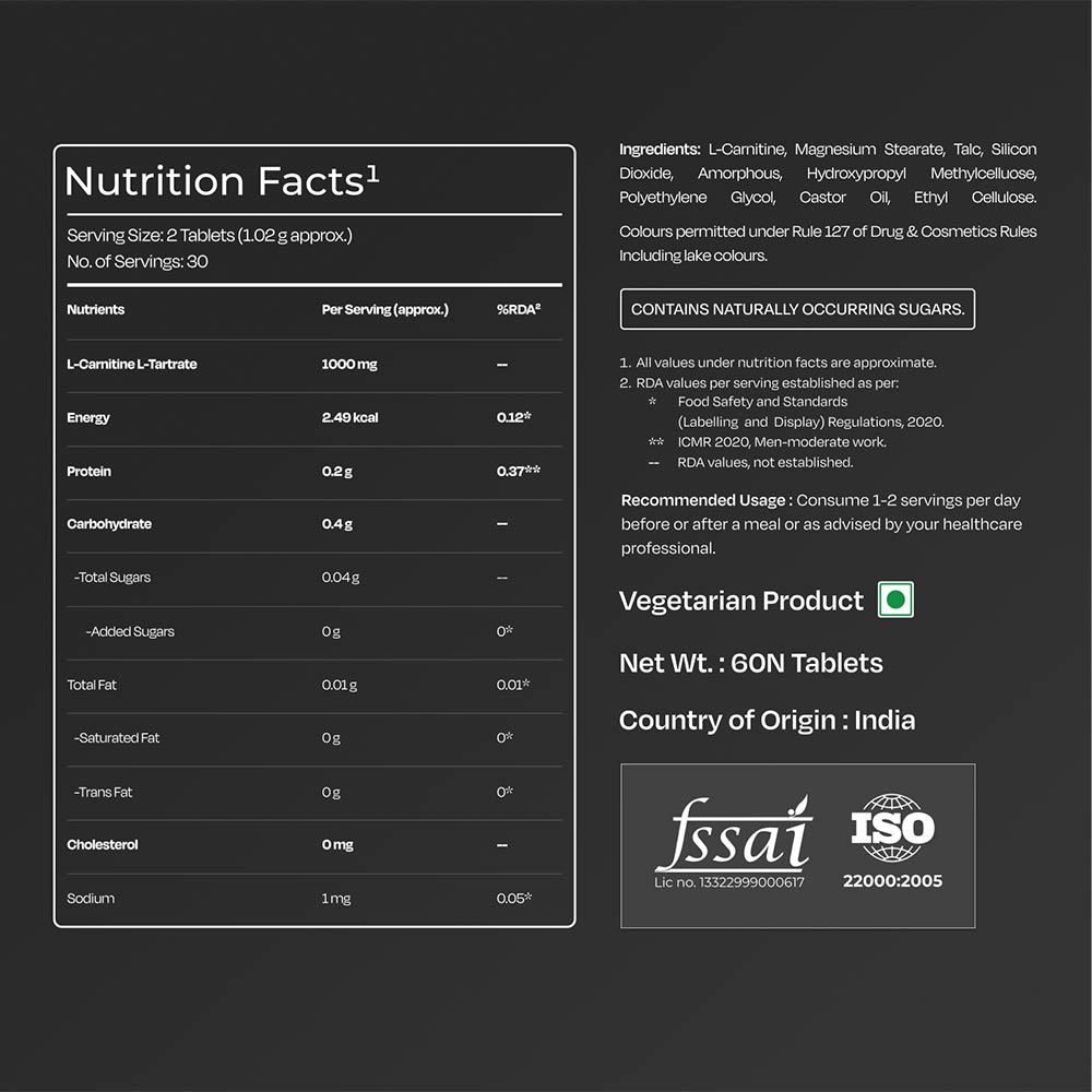5 - Nutrabay Pro L-Carnitine,  60 tablet(s)  Unflavoured 