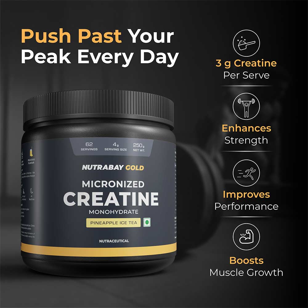 3 - Nutrabay Gold Micronised Creatine Monohydrate,  Pineapple Ice Tea  0.55 lb 