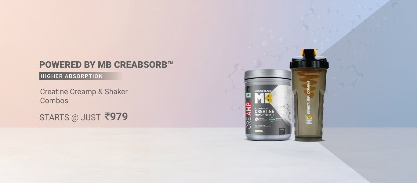 Creatine CreAMP & Shaker Combos - Starts @ just Rs. 979