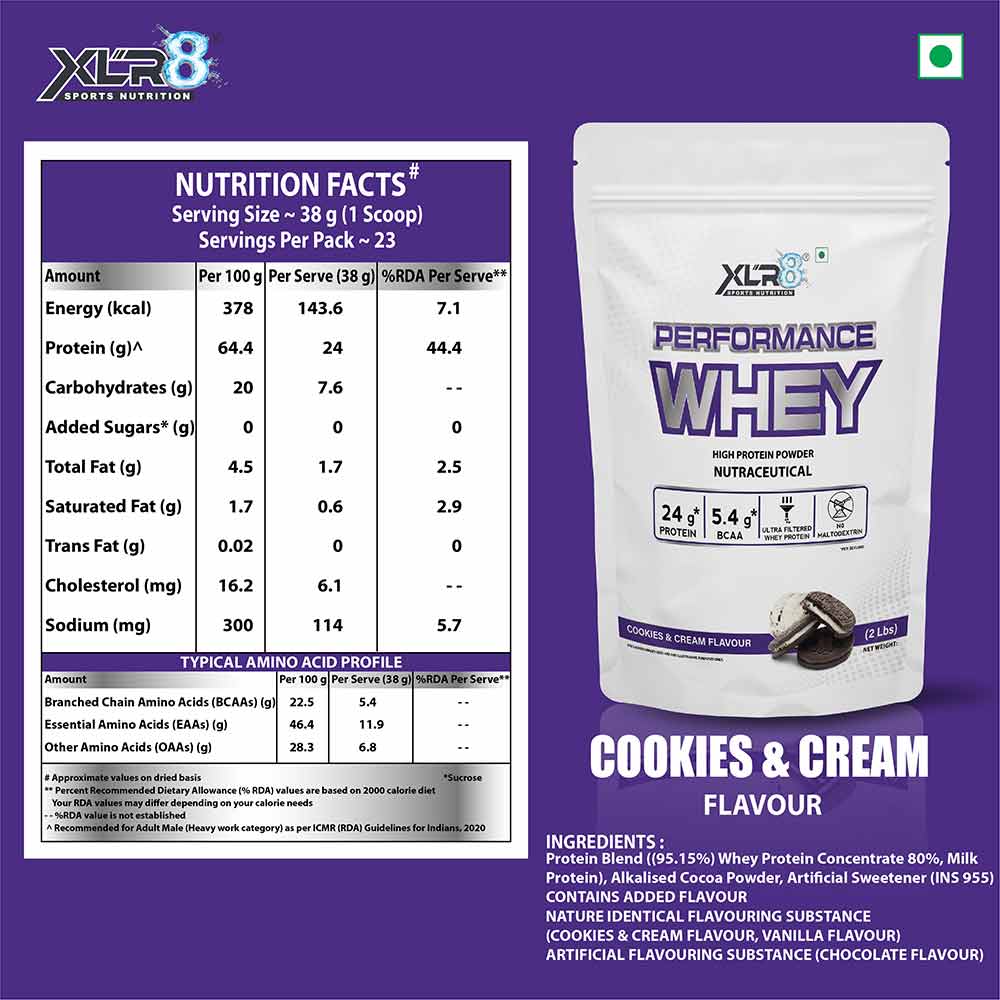 8 - XLR8 Performance Whey,  2 lb  Cookies & Cream 