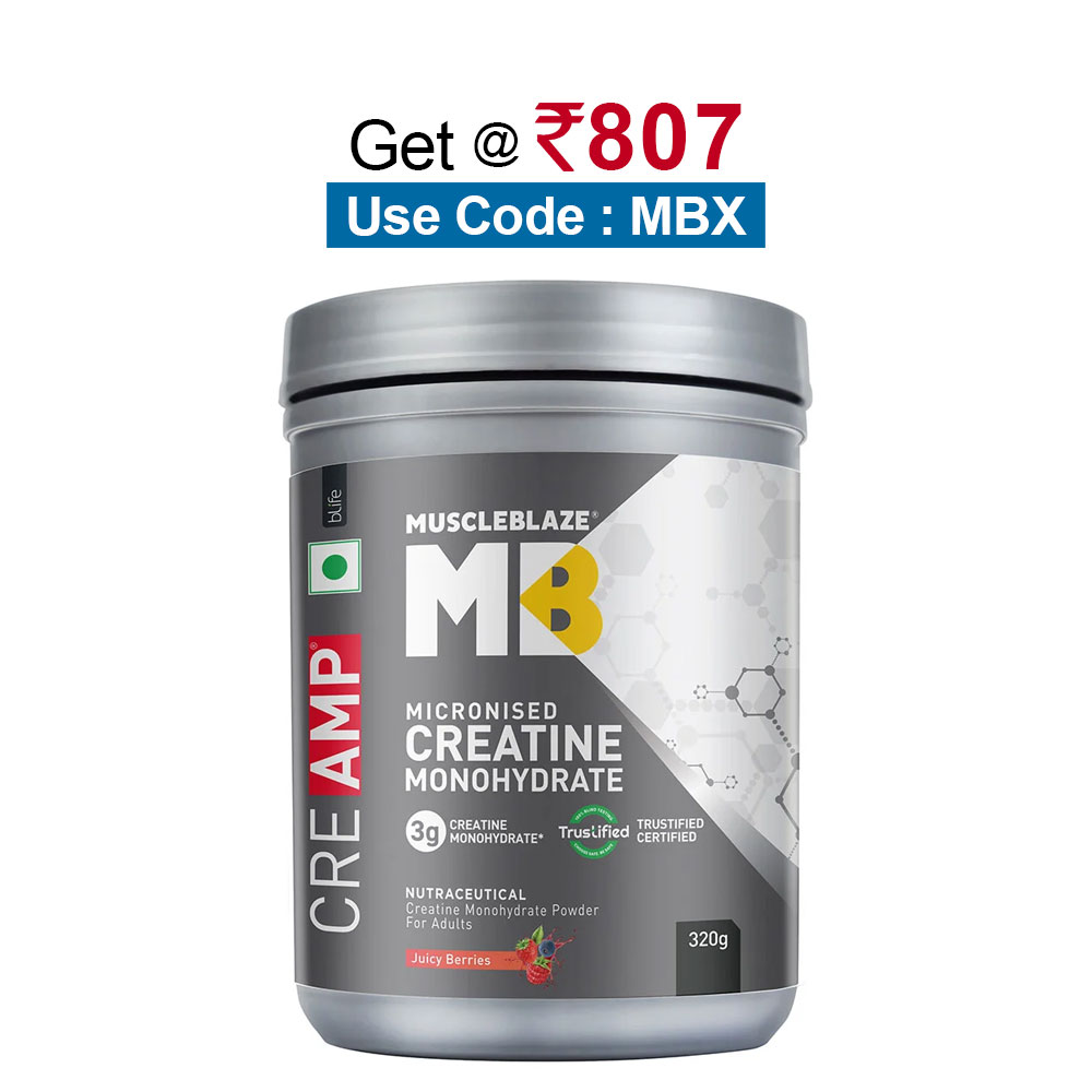 MuscleBlaze Creatine Monohydrate CreAMP,  Juicy Berries  0.71 lb 
