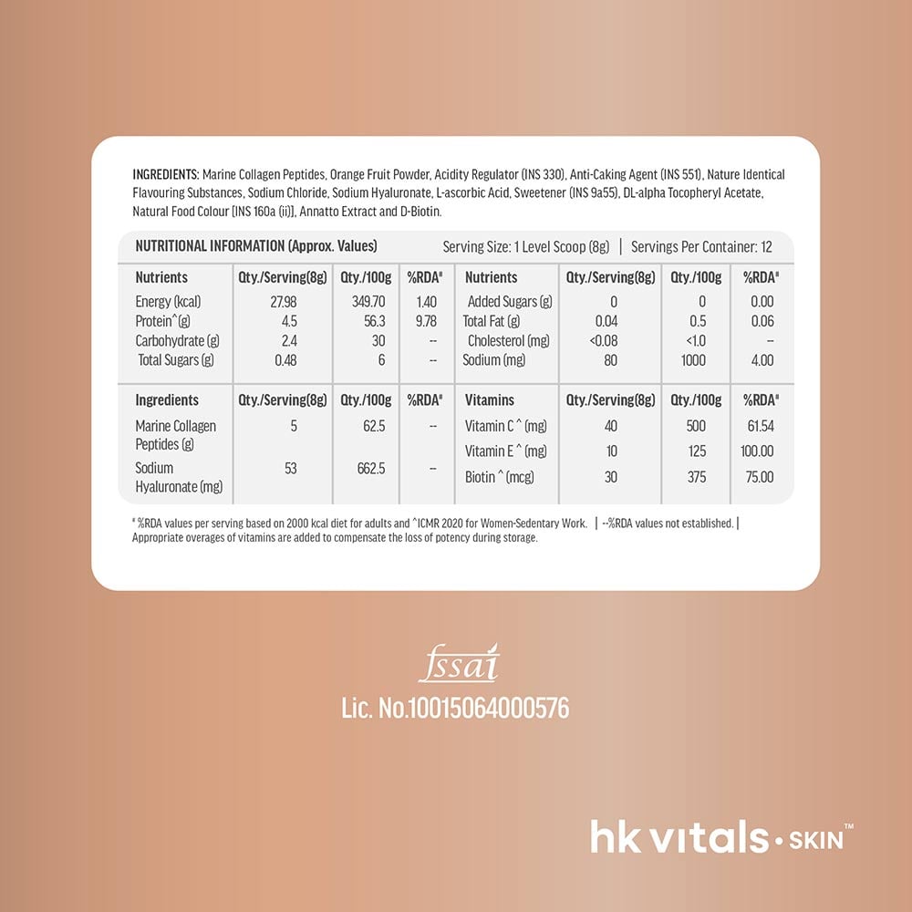 11 - HealthKart HK Vitals Skin Radiance Collagen,  100 g  Mango