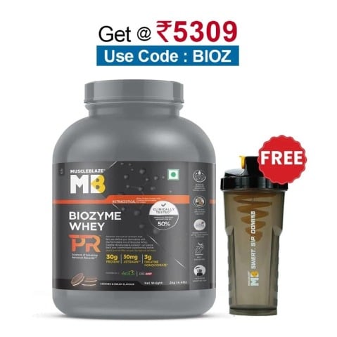 MuscleBlaze Biozyme Whey PR,  4.4 lb  Cookies & Cream 