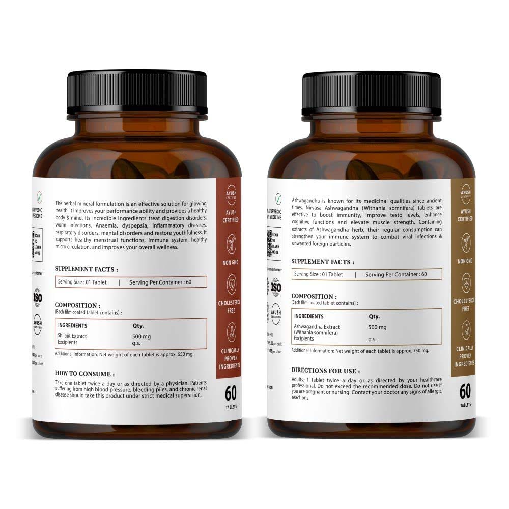 3 - Nirvasa Ashwagandha & Shilajit Combo,  60 tablet(s) 