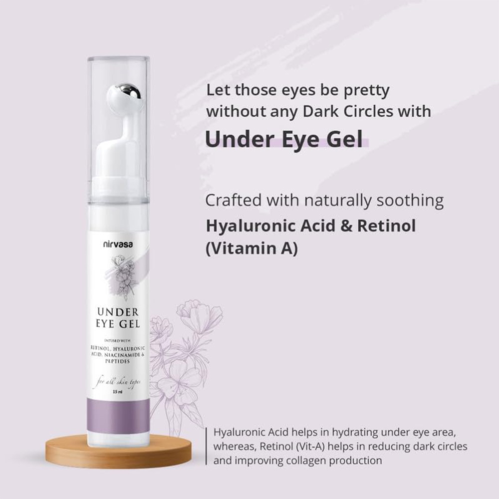 4 - Nirvasa Under Eye Gel Cream with Roll On,  15 ml  for All Skin Types (Pack of 2) 