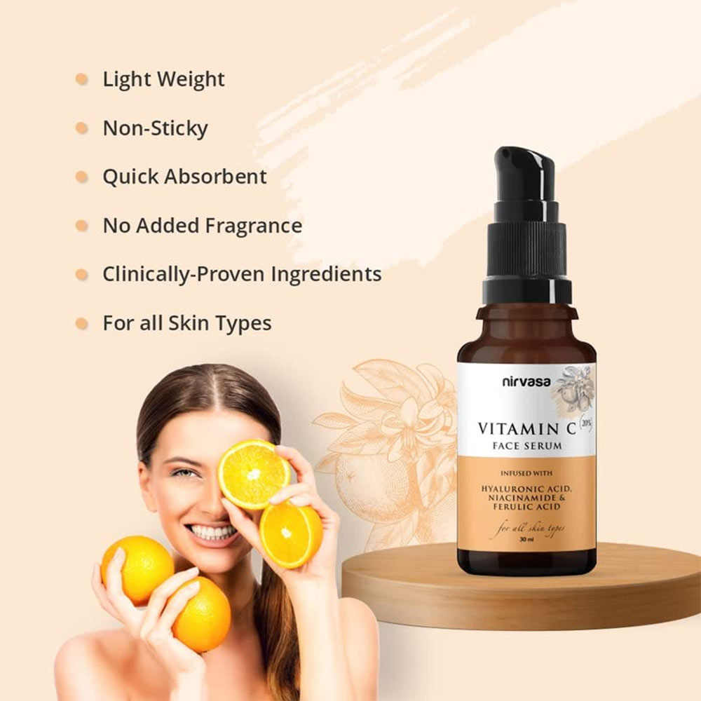 7 - Nirvasa Vitamin C Face Serum,  30 ml  for All Skin Types (Pack of 2) 