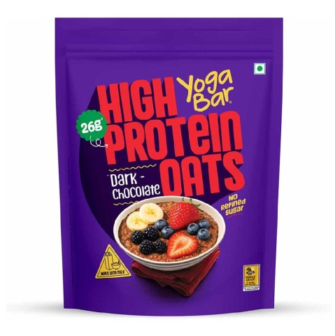 1 - Yogabar 26g High Protein Oats,  1 kg  Dark Chocolate 