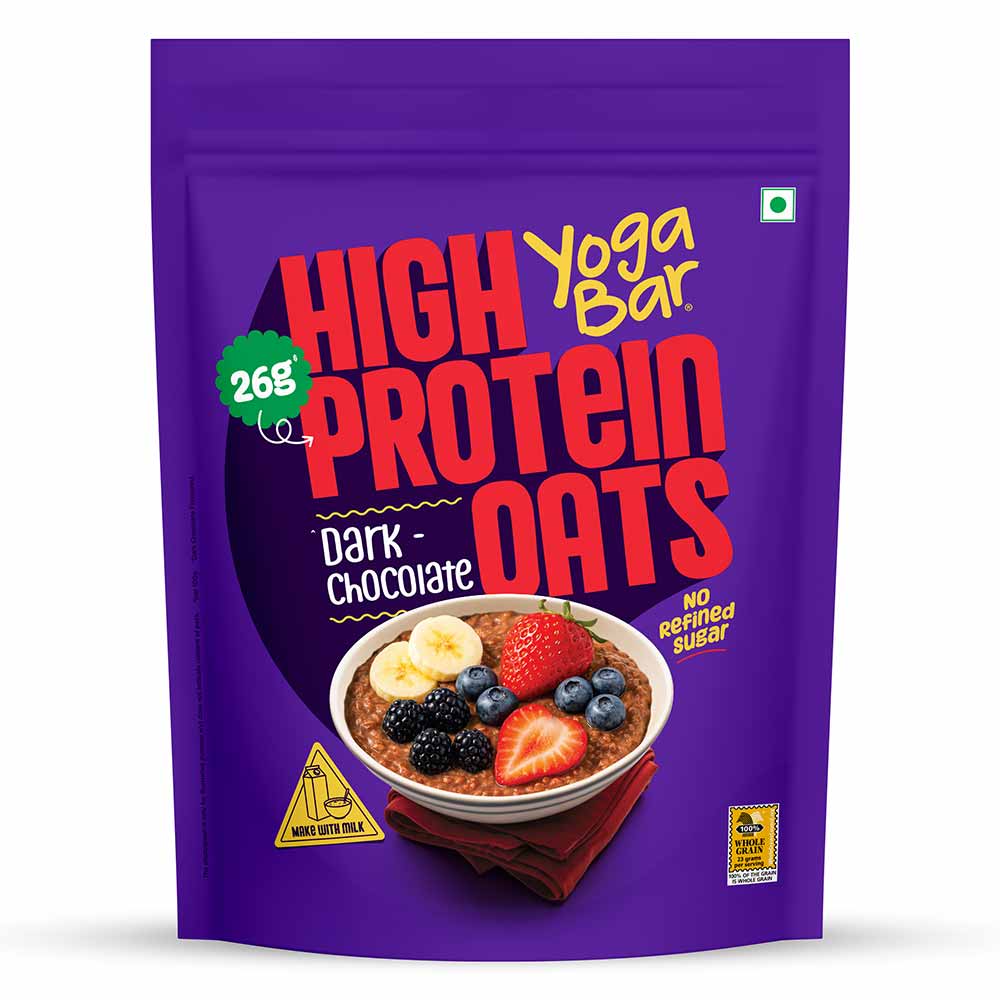 1 - Yogabar 26g High Protein Oats,  1 kg  Dark Chocolate 