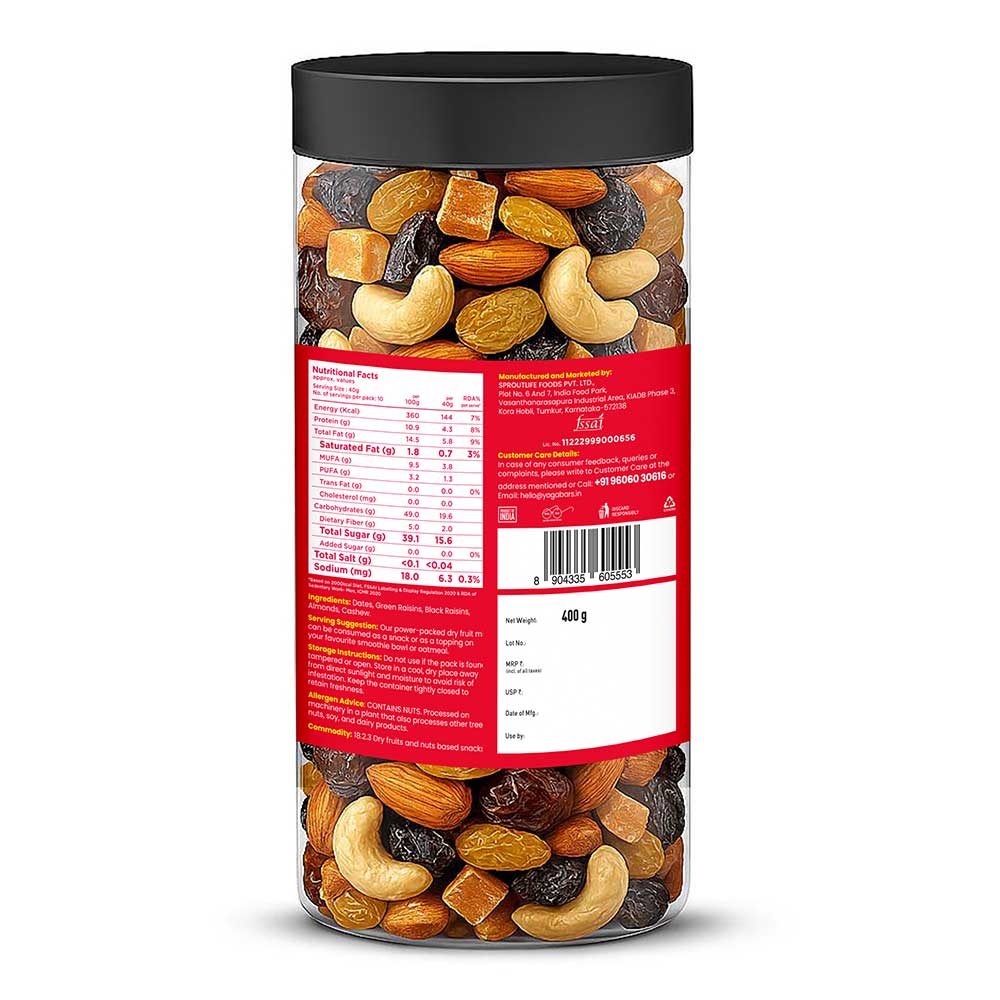 3 - Yogabar Dry Fruits Mix Panchmeva,  400 g  Natural 