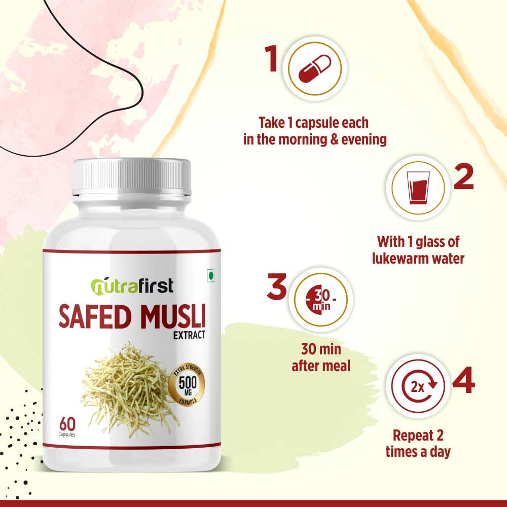 7 - NutraFirst Safed Musli Extract (500 mg),  120 capsules 