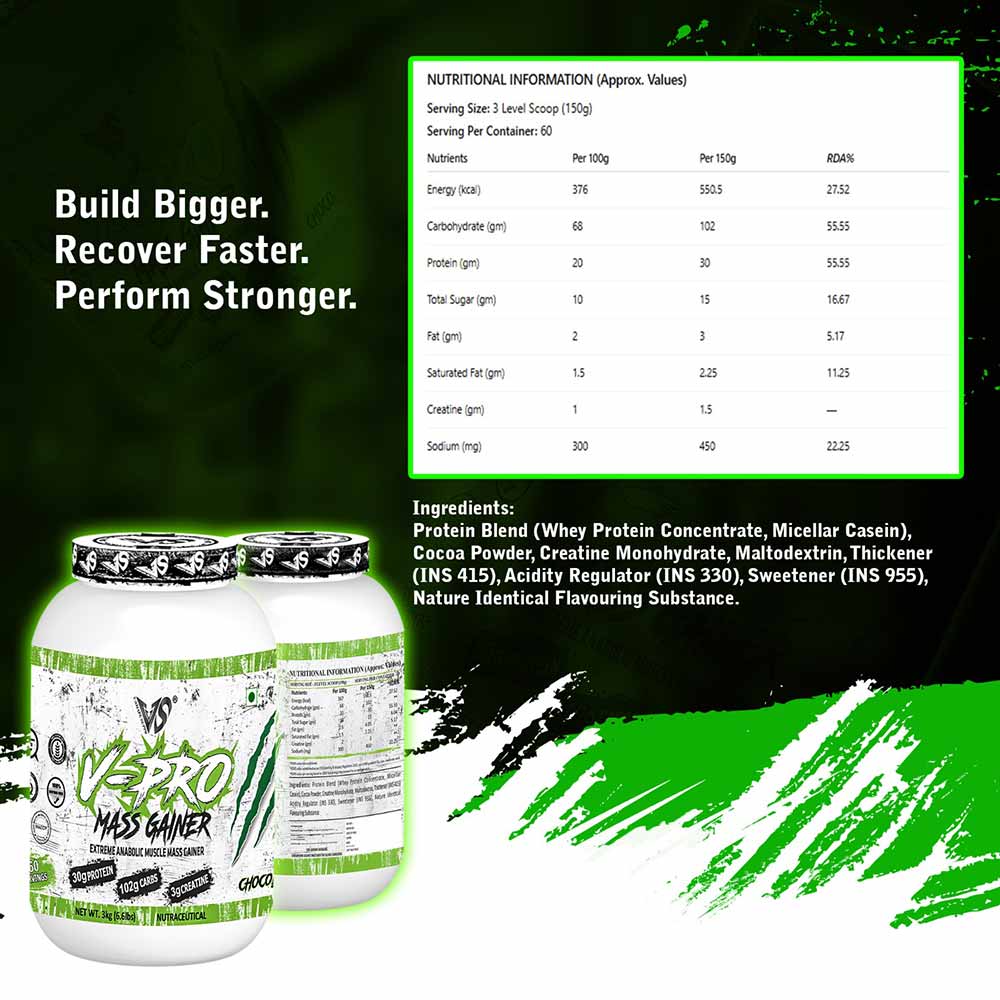 3 - V-SHAPE SUPPS V-Pro Extreme Anabolic Muscle Mass Gainer,  6.6 lb  Chocolate 