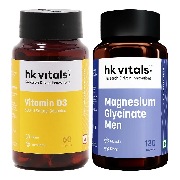 HealthKart HK Vitals Magnesium Glycinate 120 Tabs & Vitamin D3 60 caps Combo