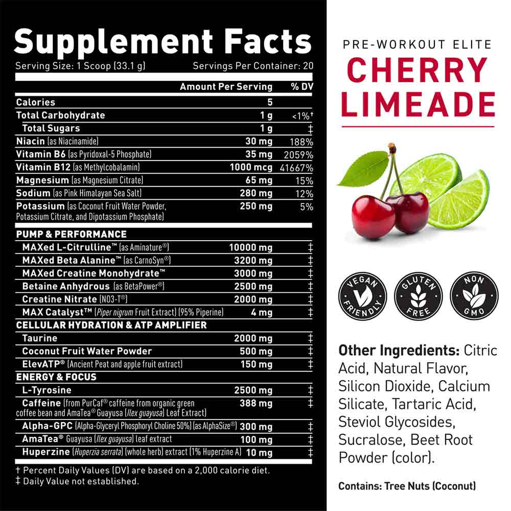 3 - Kaged Muscle Elite Series Pre-Workout,  1.46 lb  Cherry Limeade 