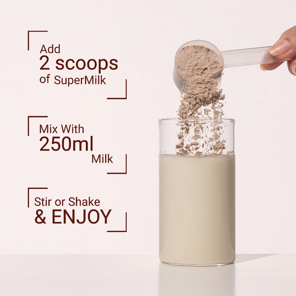 Supermilk Gritzo Height+ for 13+ Yrs Girls Personalized Protein & Nutrition Drink Mix,  400 g  Cafe Mocha