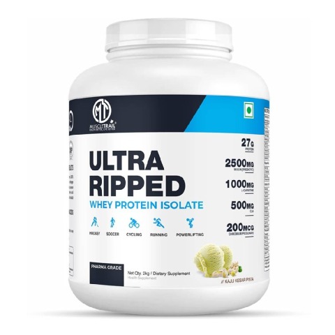 1 - Muscle Trail Ultra Ripped Whey Protein Isolate, 4.4 lb Kaju Kesar Pista