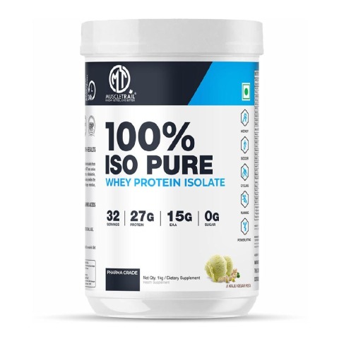 1 - Muscle Trail 100% Iso Pure Whey Protein Isolate, 2.2 lb Kaju Kesar Pista