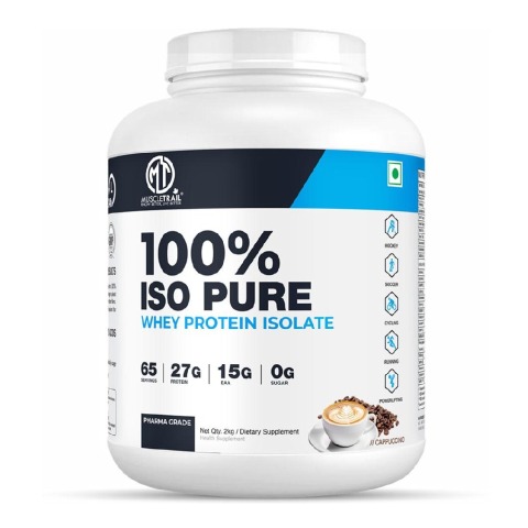 1 - Muscle Trail 100% Iso Pure Whey Protein Isolate,  4.4 lb  Cappuccino 