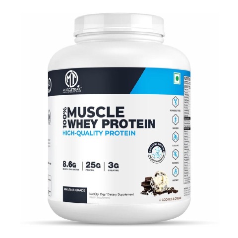 1 - Muscle Trail 100% Muscle Whey Protein,  4.4 lb  Cookies & Cream 