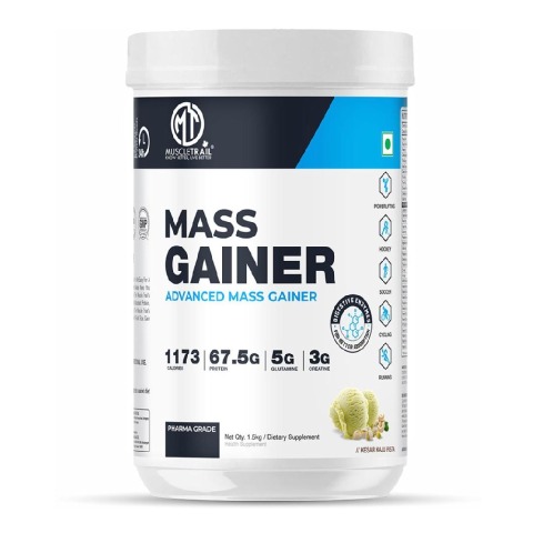 1 - Muscle Trail Advanced Mass Gainer, 3.3 lb Kesar Kaju Pista
