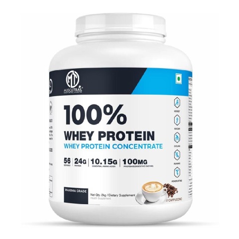 1 - Muscle Trail 100% Whey Protein Concentrate, 4.4 lb Cappuccino