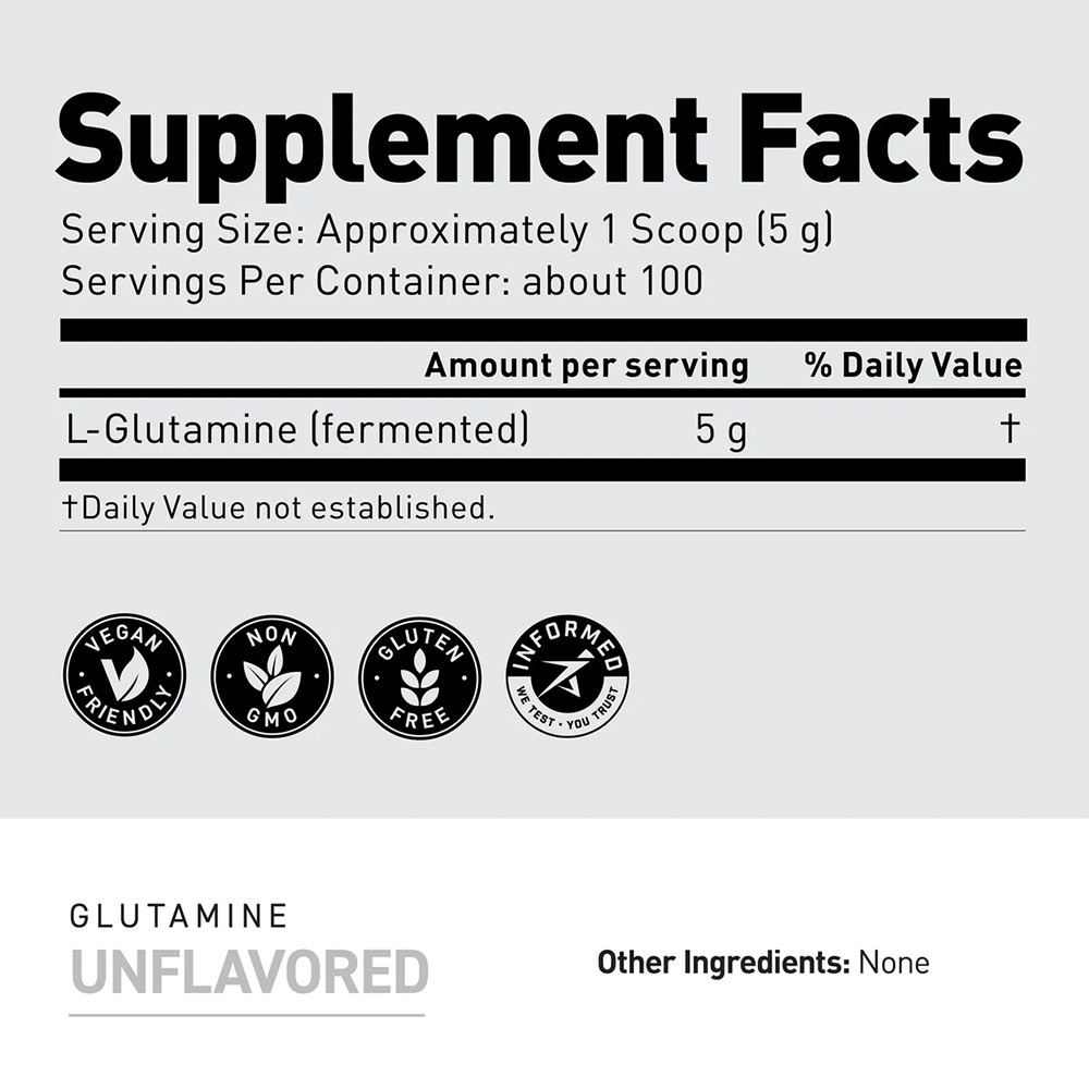 3 - Kaged Muscle Glutamine Powder,  1.1 lb  Unflavoured 