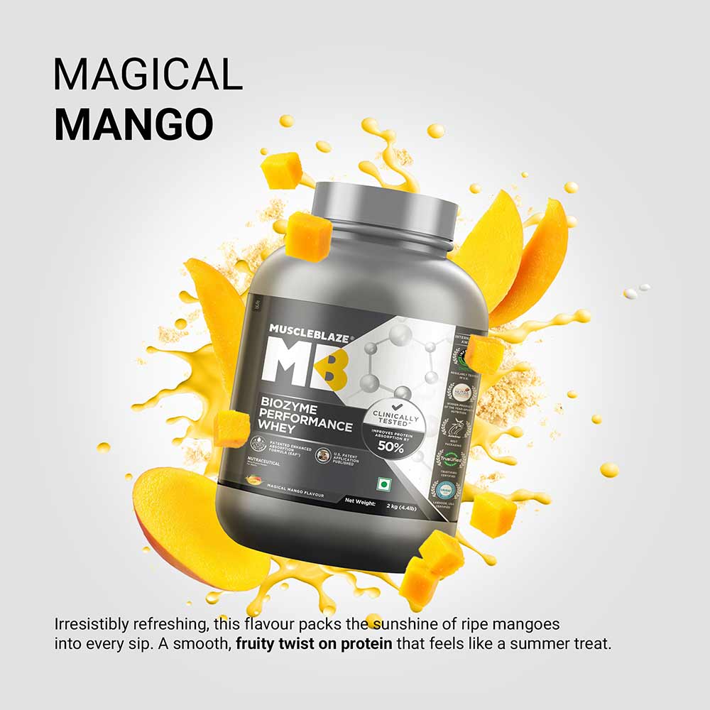1 - MuscleBlaze Biozyme Performance Whey,  4.4 lb  Magical Mango