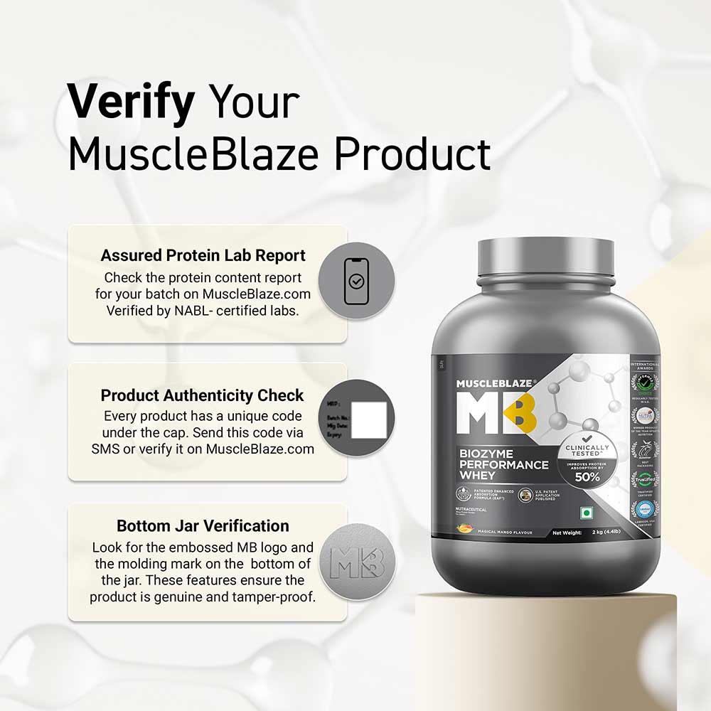 6 - MuscleBlaze Biozyme Performance Whey,  4.4 lb  Magical Mango