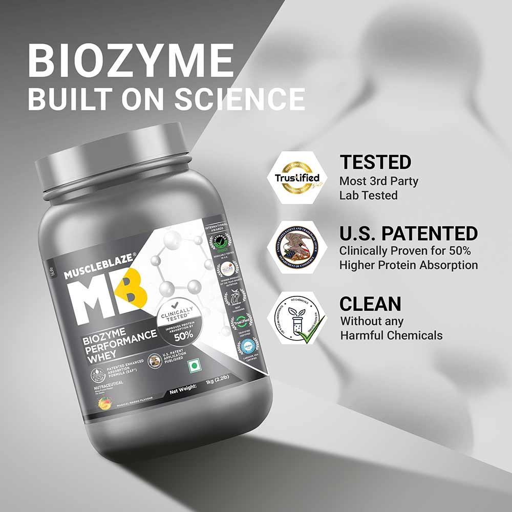 3 - MuscleBlaze Biozyme Performance Whey,  2.2 lb  Magical Mango