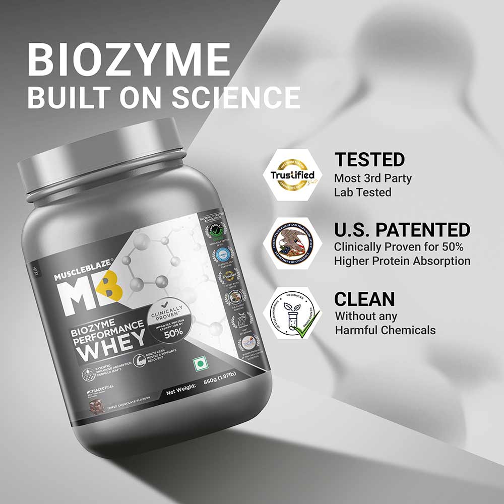 3 - MuscleBlaze Biozyme Performance Whey,  1.87 lb  Triple Chocolate