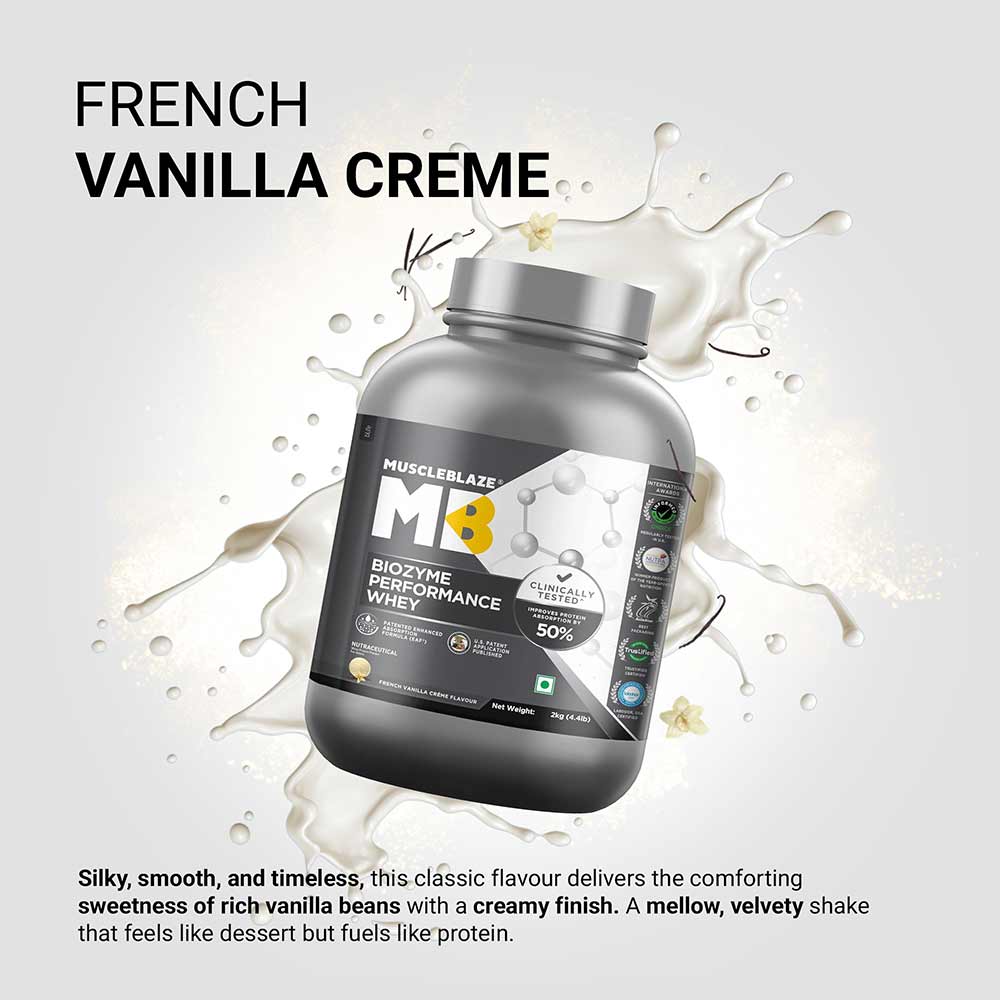 1 - MuscleBlaze Biozyme Performance Whey,  4.4 lb  French Vanilla Creme