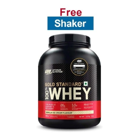 ON (Optimum Nutrition) Gold Standard 100% Whey Protein, 5 lb Vanilla Ice Cream