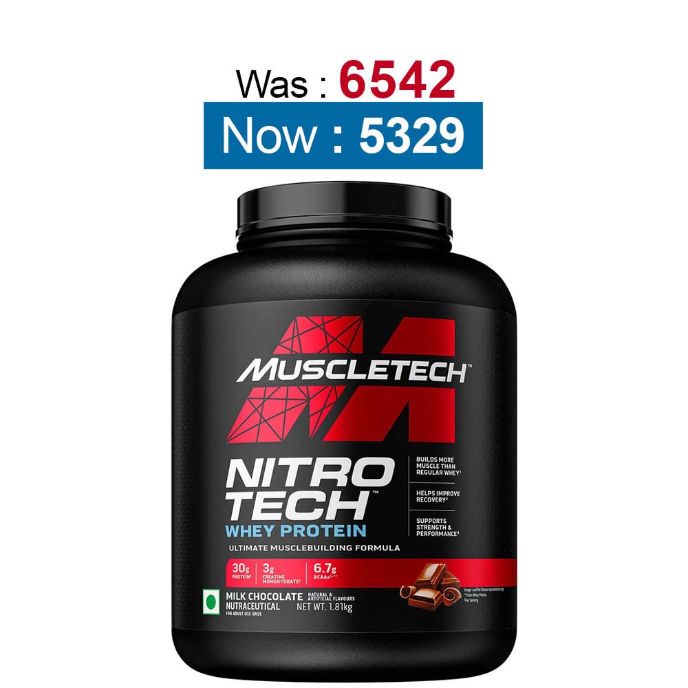 MuscleTech NitroTech Whey Protein,  4 lb  Milk Chocolate - India 