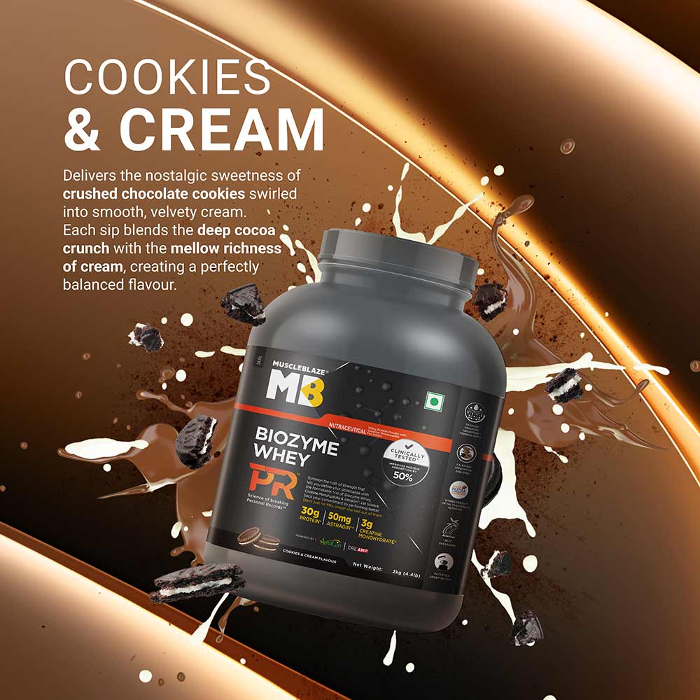 2 - MuscleBlaze Biozyme Whey PR,  4.4 lb  Cookies & Cream