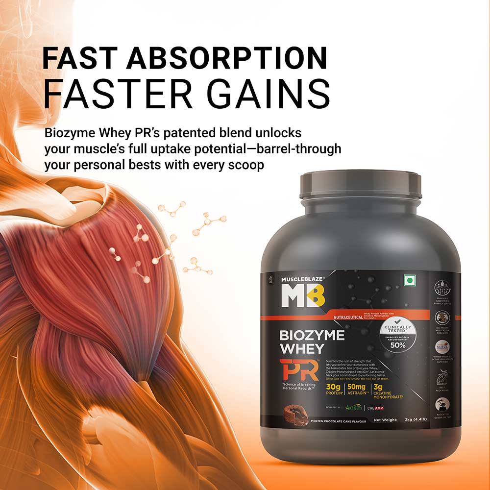 3 - MuscleBlaze Biozyme Whey PR,  4.4 lb  Molten Chocolate Cake