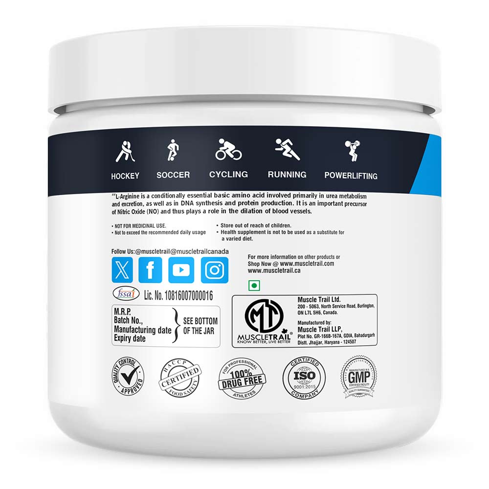 3 - Muscle Trail L-Arginine Unflavoured,  0.33 lb 