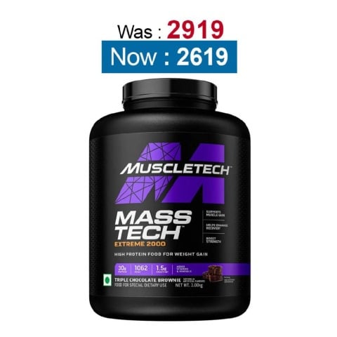 MuscleTech Mass Tech Extreme 2000,  6.6 lb  Triple Chocolate Brownie - India 