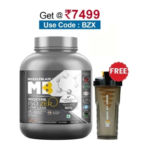 MuscleBlaze Biozyme Iso-Zero, 4.4 lb Low Carb Cookies & Cream